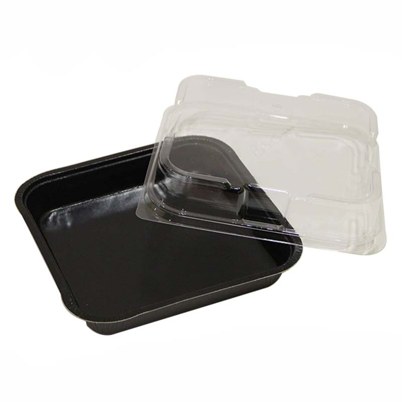 Square Tray Black PET Laminated Paperboard 42020