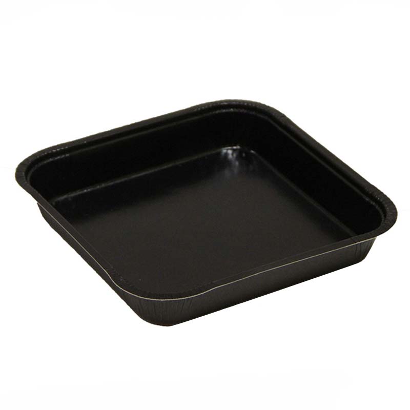 Square Tray Black PET Laminated Paperboard 42020