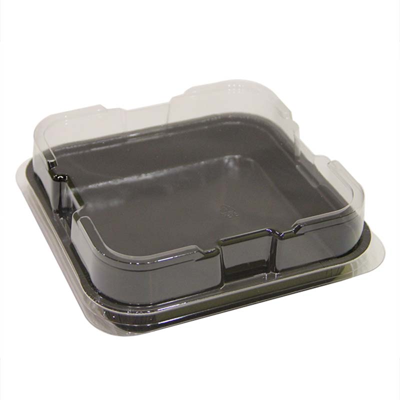Square Tray | Black PET Coated Paperboard 43345
