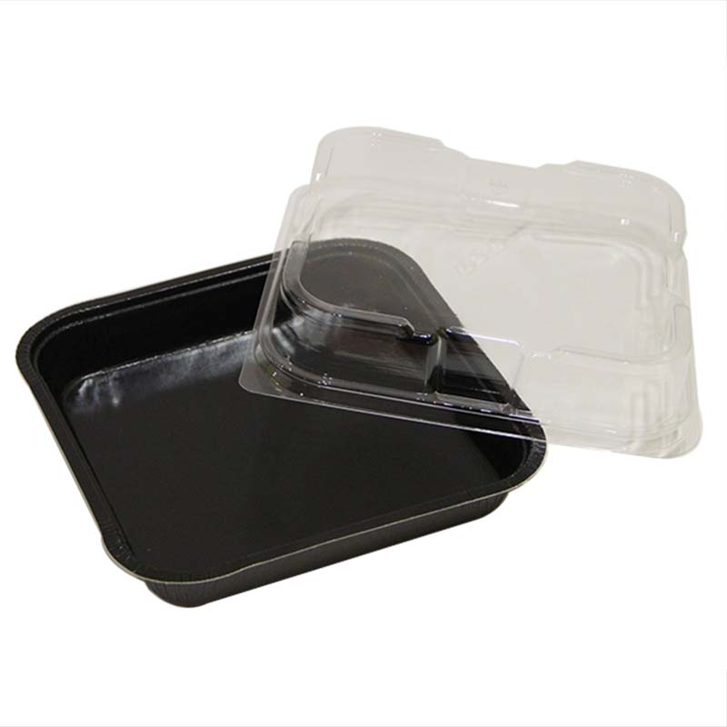Square Tray | Black PET Coated Paperboard 43345