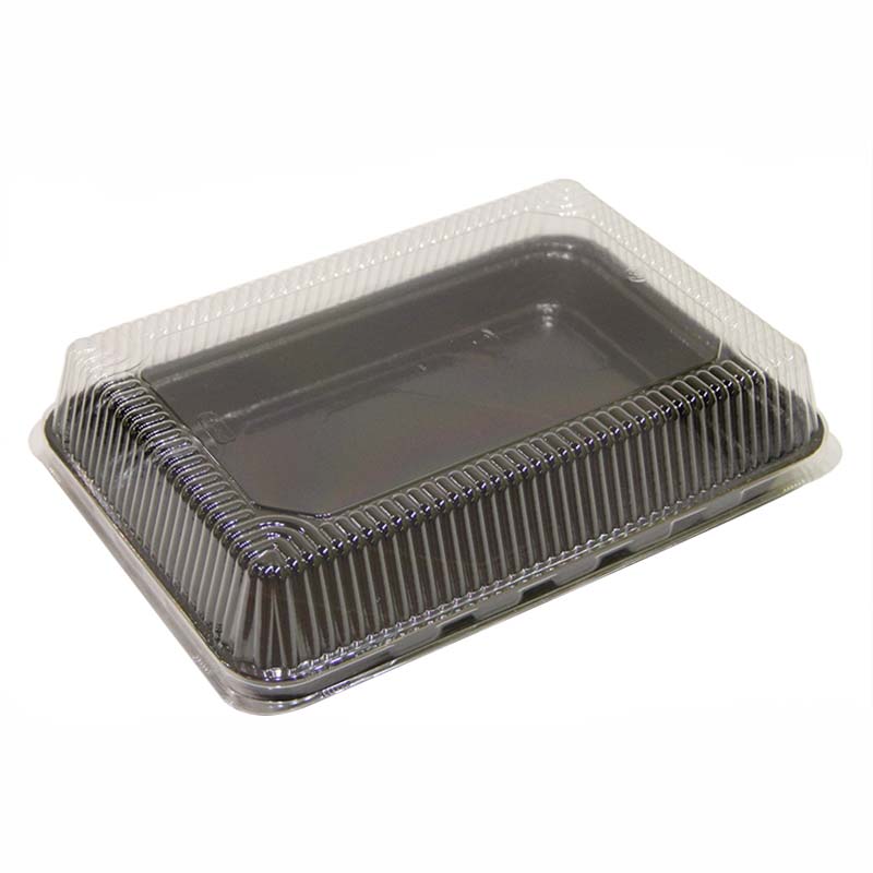 Rectangle Eco-Tray	Clear Black PET Coated Paperboard 44346