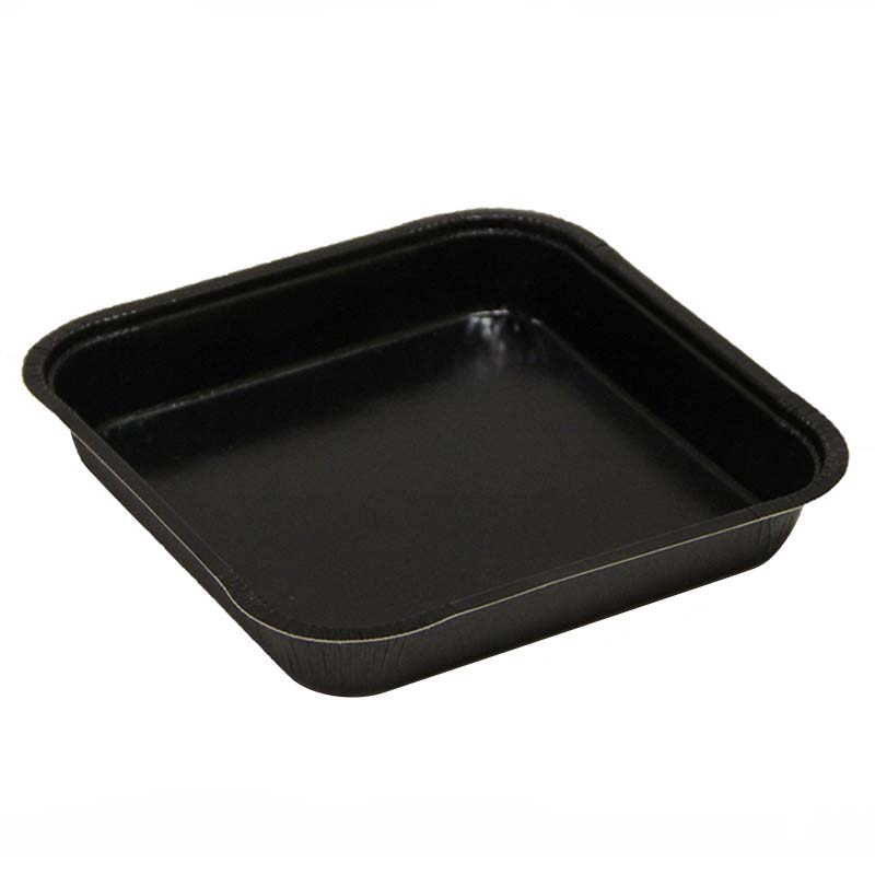 Square Tray | Black PET Coated Paperboard 43345